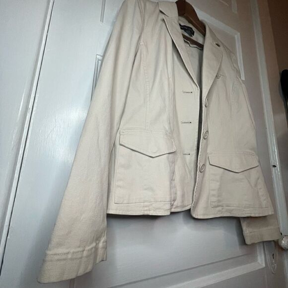 New York & Co Khaki Summer Peplum Jacket - Picture 5 of 14